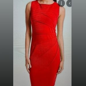 Calvin Klein size 10 red pleated evening dress